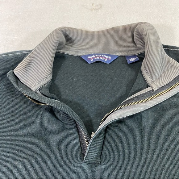 RoundTree and Yorke Pullover Shirt Quarter Zip Long Sleeve Knit Cuffs Lg… - Picture 5 of 7